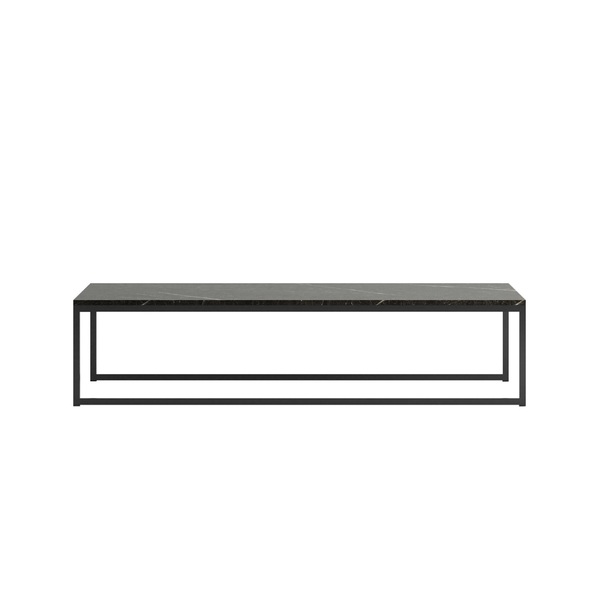 Manhattan Comfort Rectangle Celine Coffee Table in Black Marble, 53.14 W, 23.62 L, 12.44 H, Steel / MDF Top 255352